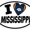 Oval I Love Mississippi Vinyl Sticker