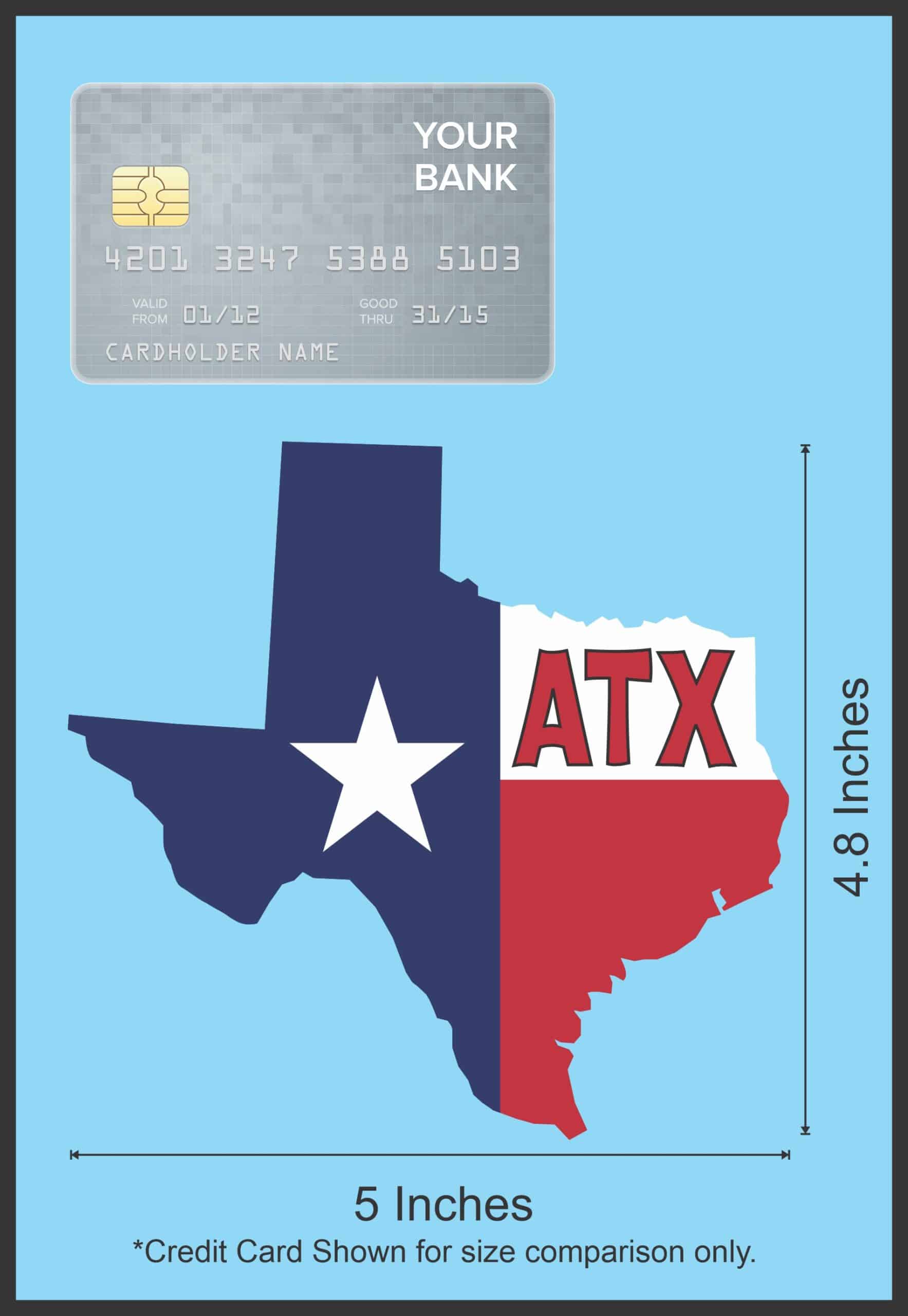 StickerTalk Die Cut ATX Austin Texas Vinyl Sticker, 5 inches x 4 - Image 5