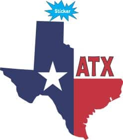 Alternative view of StickerTalk Die Cut ATX Austin Texas Vinyl Sticker, 5 inches x 4