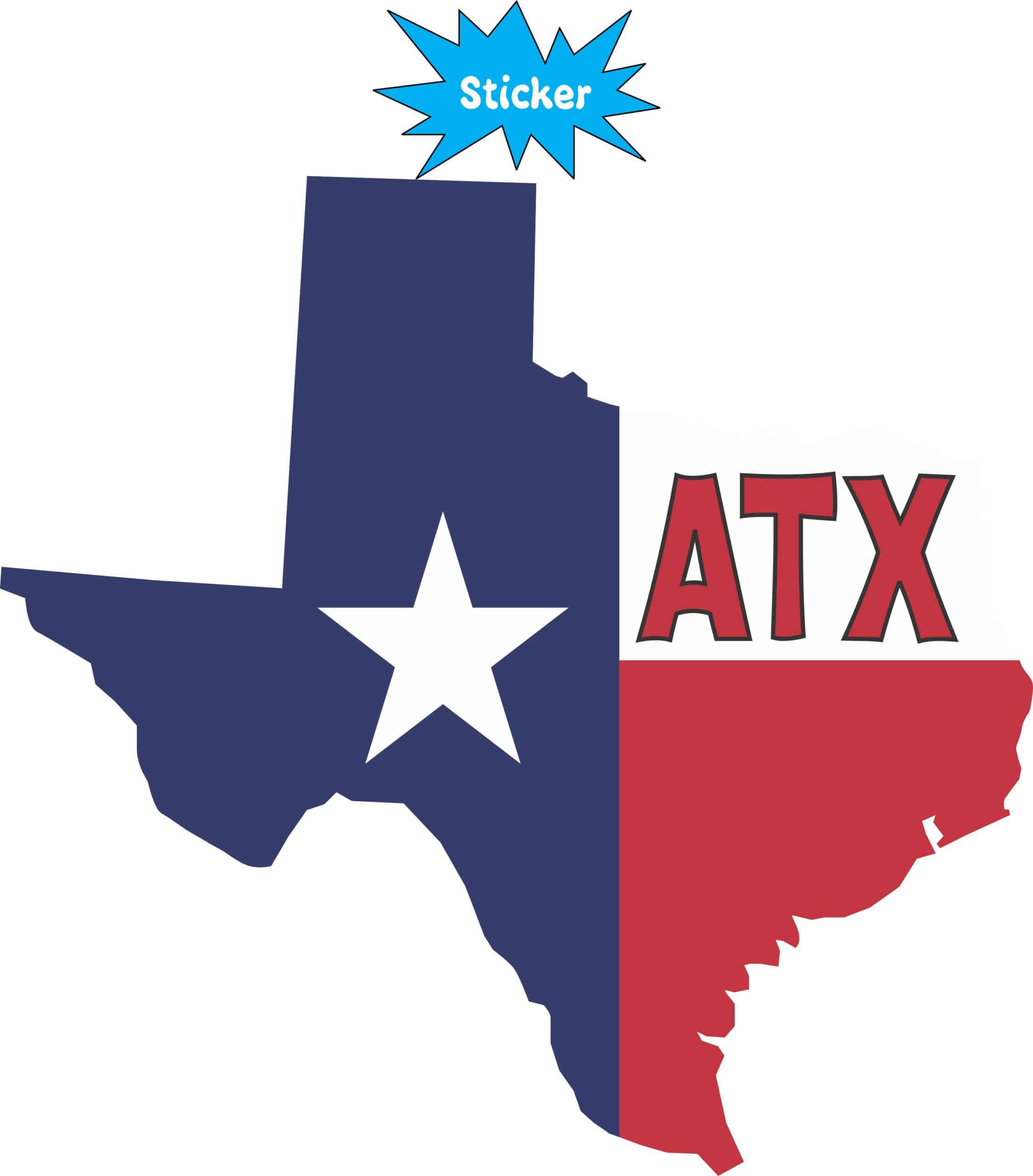 StickerTalk Die Cut ATX Austin Texas Vinyl Sticker, 5 inches x 4 - Image 2