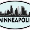 Blue Oval Minneapolis Skyline Vinyl Sticker