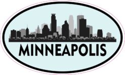 Blue Oval Minneapolis Skyline Vinyl Sticker