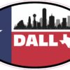 Skyline Flag Oval Dallas Vinyl Sticker