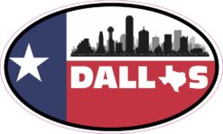 Skyline Flag Oval Dallas Vinyl Sticker