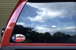 Skyline Flag Oval Dallas Vinyl Sticker