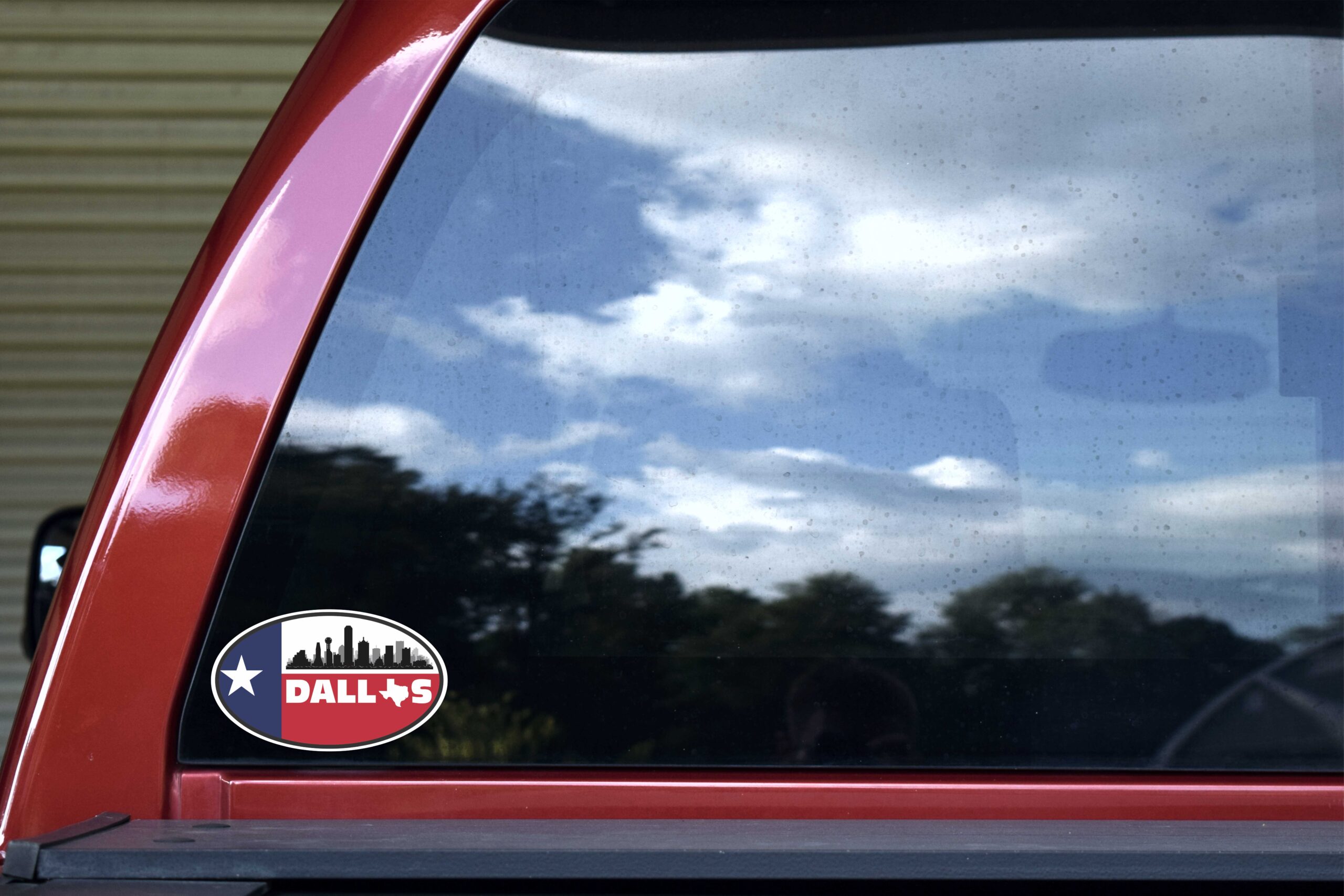 Skyline Flag Oval Dallas Vinyl Sticker