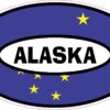 Flag Oval Alaska Vinyl Sticker