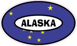 Flag Oval Alaska Vinyl Sticker