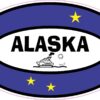 Cruise Ship Flag Oval Alaska Vinyl Sticker