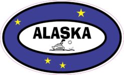 Cruise Ship Flag Oval Alaska Vinyl Sticker