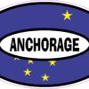 Alaska Flag Oval Anchorage Vinyl Sticker