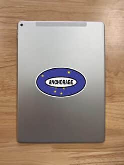StickerTalk Alaska Flag Oval Anchorage Vinyl Sticker, 5 inches x 3 inches