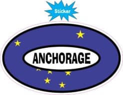 StickerTalk Alaska Flag Oval Anchorage Vinyl Sticker, 5 inches x 3 inches
