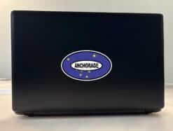 StickerTalk Alaska Flag Oval Anchorage Vinyl Sticker, 5 inches x 3 inches
