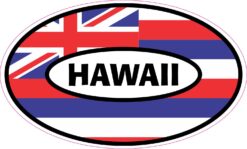 Flag Oval Hawaii Vinyl Sticker