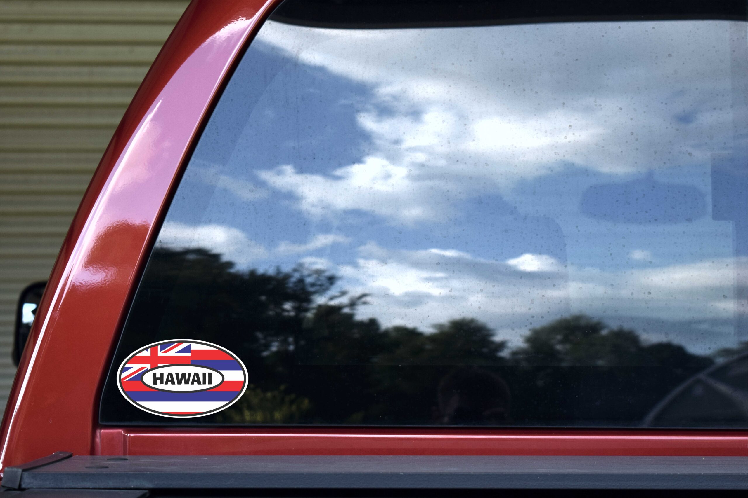 Flag Oval Hawaii Vinyl Sticker