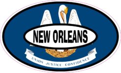 Louisiana Flag Oval New Orleans Vinyl Sticker