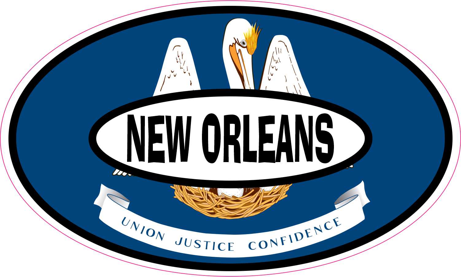 Louisiana Flag Oval New Orleans Vinyl Sticker