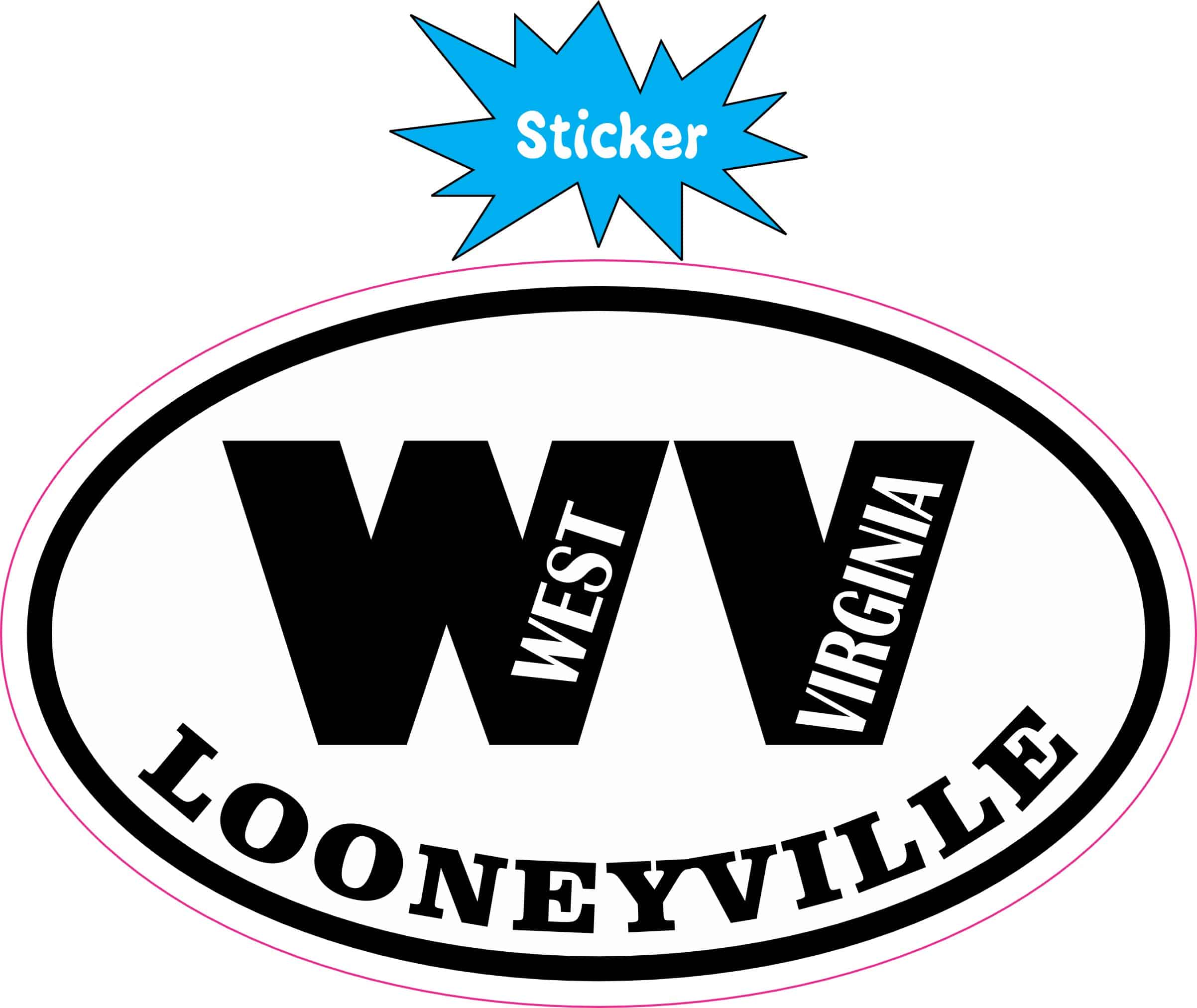 StickerTalk Oval Looneyville West Virginia Vinyl Sticker, 4 inches x 2.5 inches - Image 2