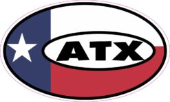 Oval ATX Austin Texas Vinyl Sticker