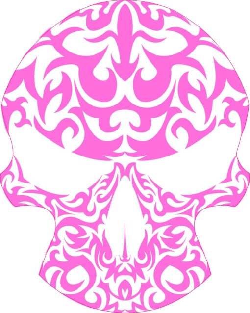 Pink Tribal Skull Vinyl Sticker