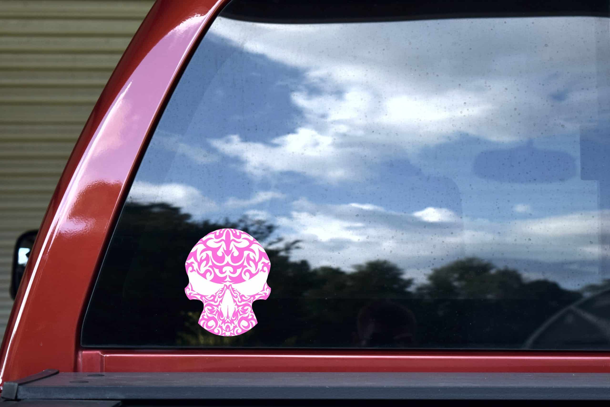 StickerTalk Pink Tribal Skull Vinyl Sticker, 4 inches x 5 inches - Image 5