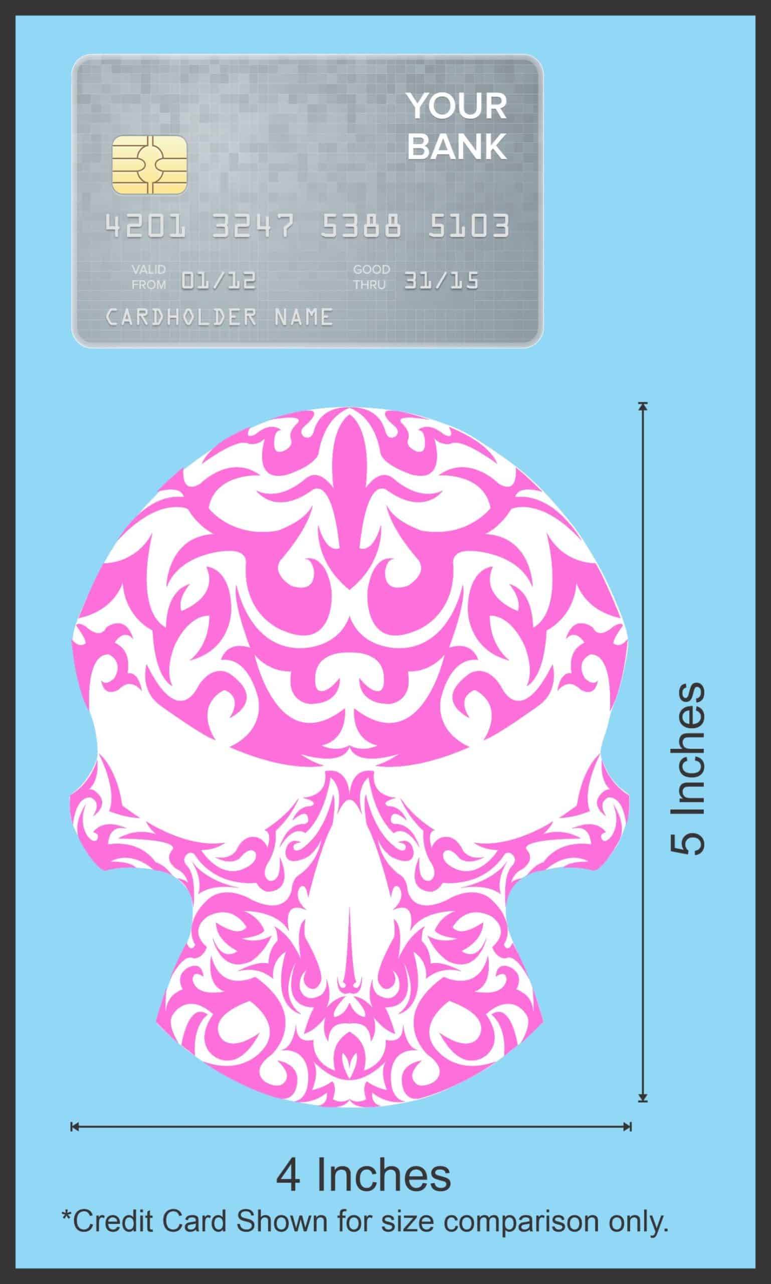 StickerTalk Pink Tribal Skull Vinyl Sticker, 4 inches x 5 inches - Image 6