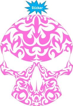 Alternative view of StickerTalk Pink Tribal Skull Vinyl Sticker, 4 inches x 5 inches