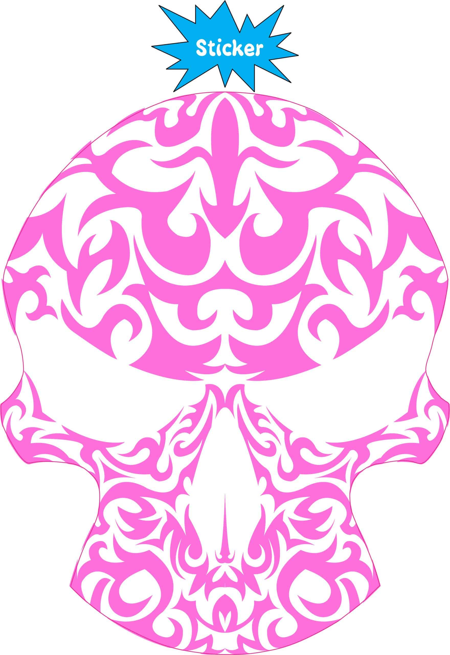 StickerTalk Pink Tribal Skull Vinyl Sticker, 4 inches x 5 inches - Image 2