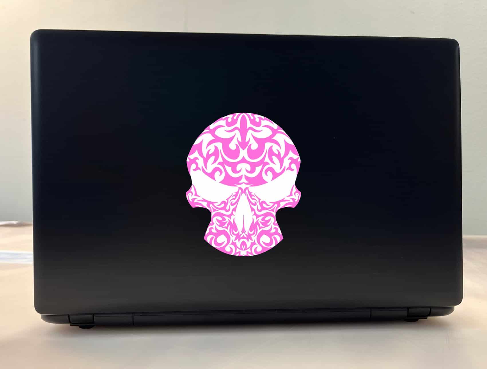 StickerTalk Pink Tribal Skull Vinyl Sticker, 4 inches x 5 inches - Image 3