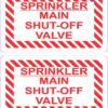 Sprinkler Main Valve Shut-Off Vinyl Stickers