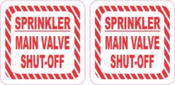 Sprinkler Main Valve Shut-Off Vinyl Stickers