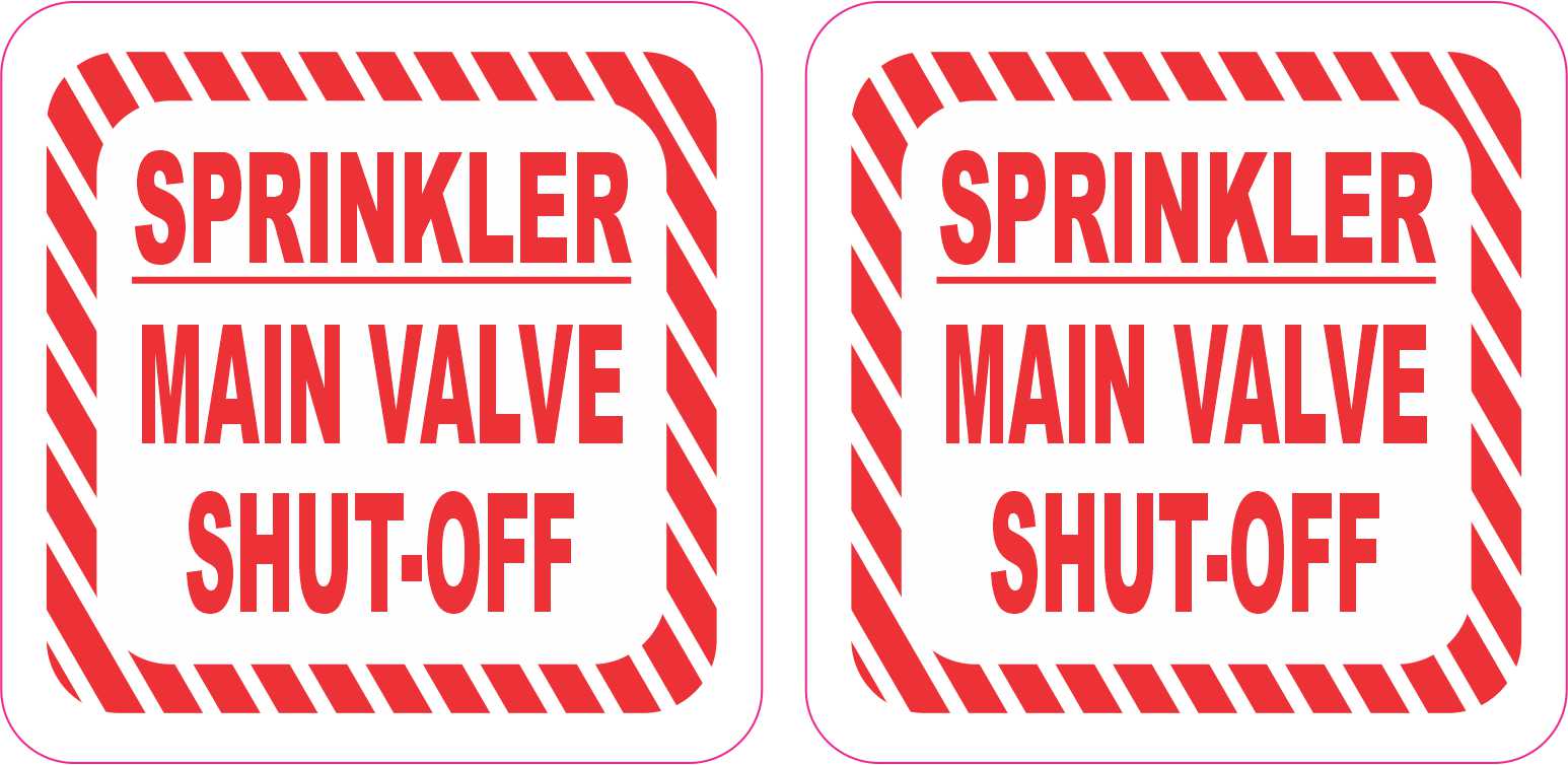 StickerTalk Sprinkler Main Valve Shut-Off Vinyl Stickers, 1 sheet of 2 ...