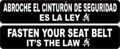 Spanish English Fasten Your Seat Belt Vinyl Stickers