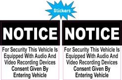 Alternative view of StickerTalk Vehicle Equipped with Recording Devices Vinyl Sticke