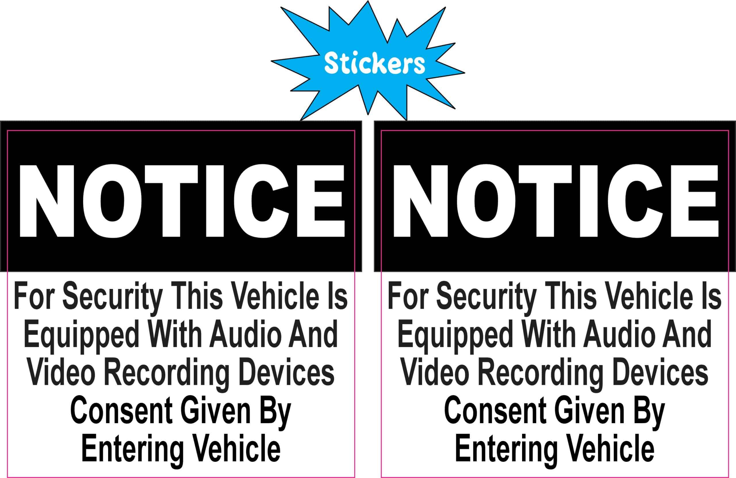StickerTalk Vehicle Equipped with Recording Devices Vinyl Sticke - Image 2