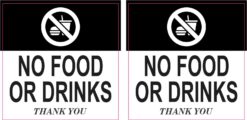 No Food or Drinks Vinyl Stickers