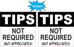 Alternative view of StickerTalk Tips Not Required but Appreciated Vinyl Stickers, 1 sheet of 2 stickers, 2.5 inches x 2.5 inches each