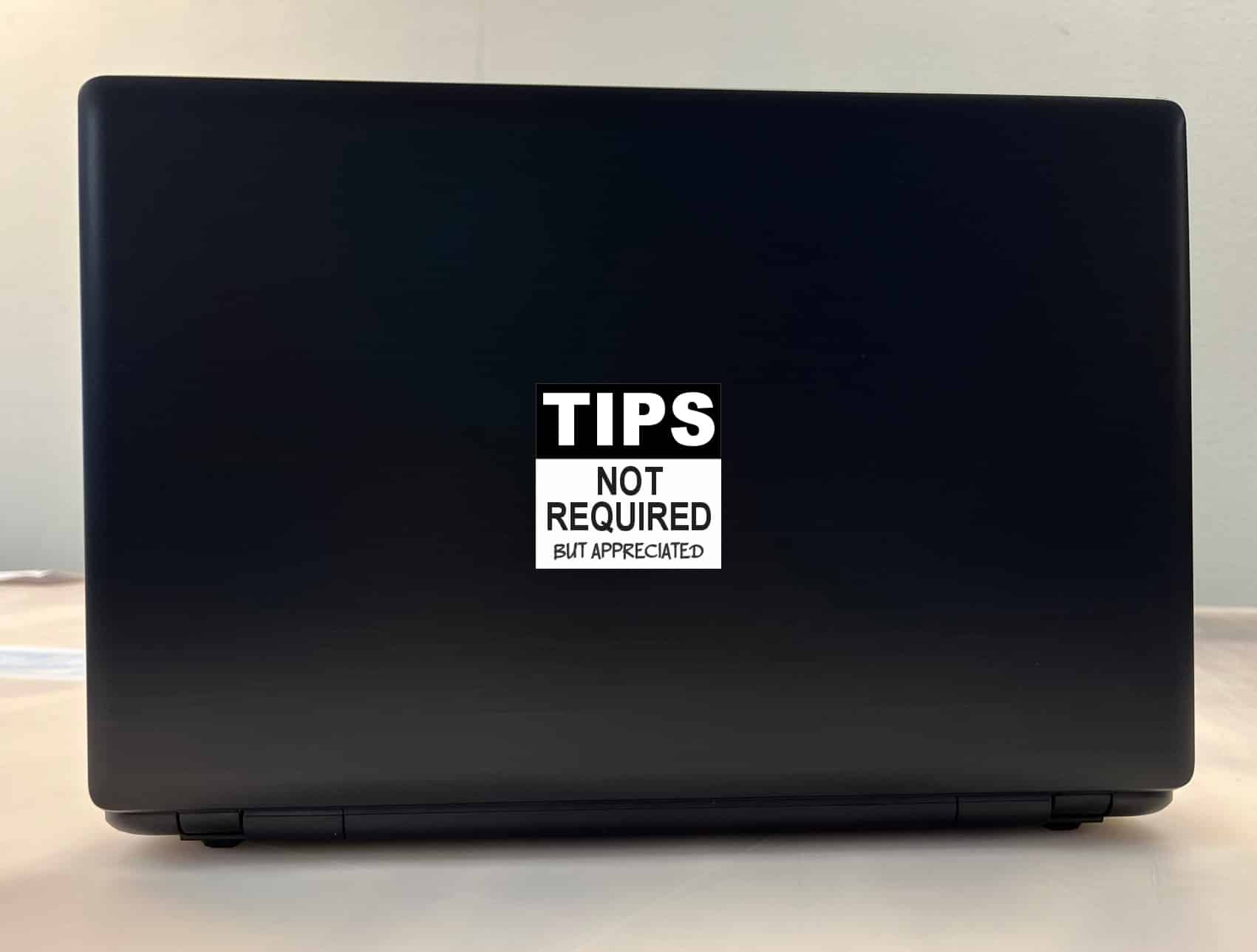StickerTalk Tips Not Required but Appreciated Vinyl Stickers, 1 sheet of 2 stickers, 2.5 inches x 2.5 inches each - Image 3