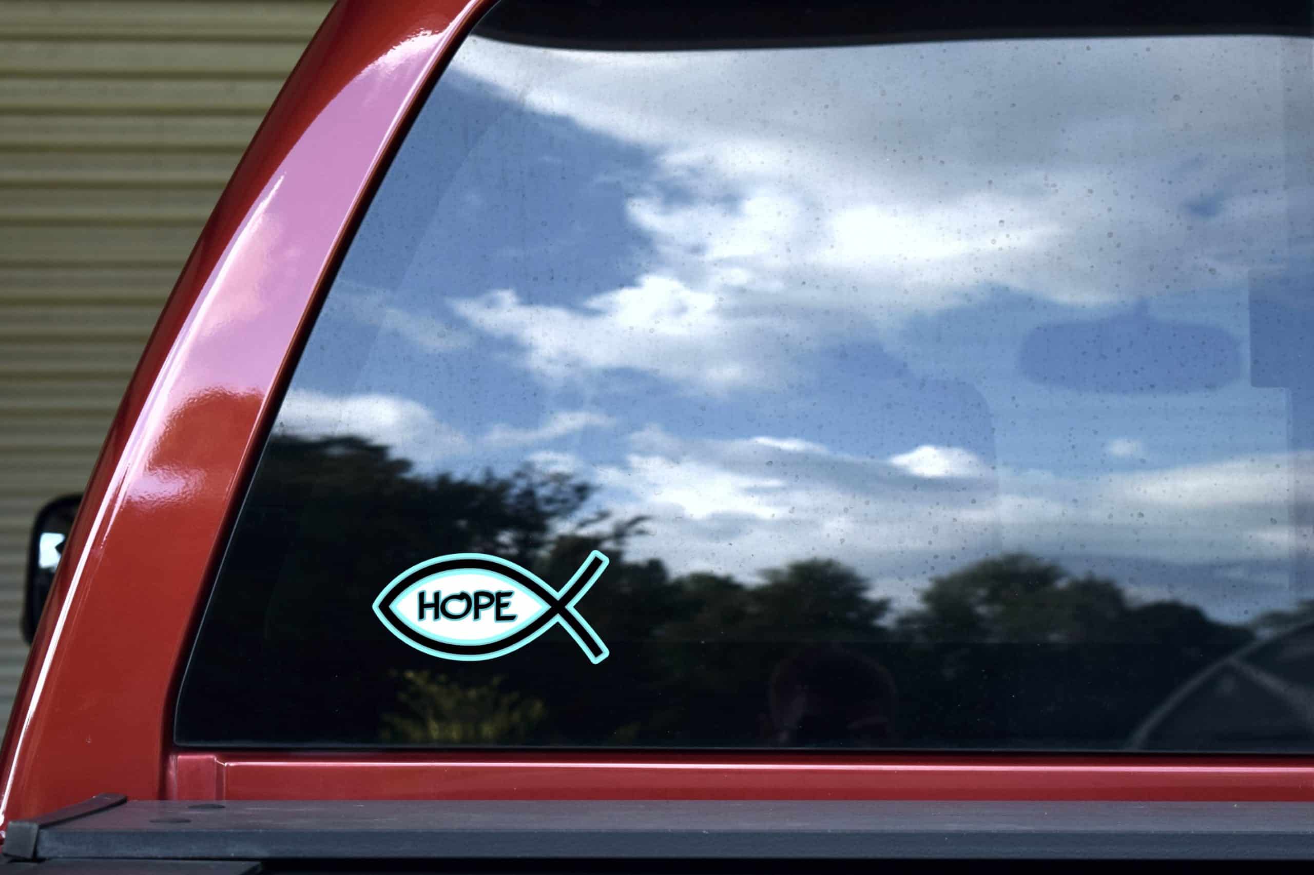 StickerTalk Hope Christian Fish Vinyl Sticker, 5 inches x 2.5 inches - Image 5