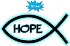 Alternative view of StickerTalk Hope Christian Fish Vinyl Sticker, 5 inches x 2.5 inches