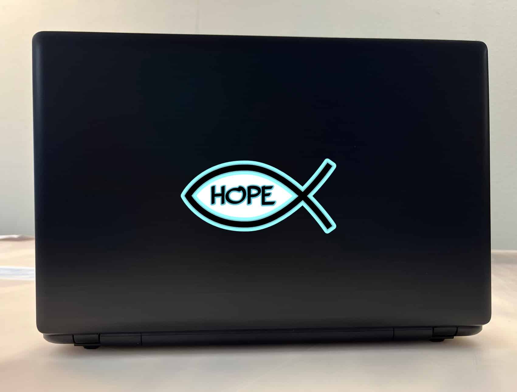 StickerTalk Hope Christian Fish Vinyl Sticker, 5 inches x 2.5 inches - Image 3