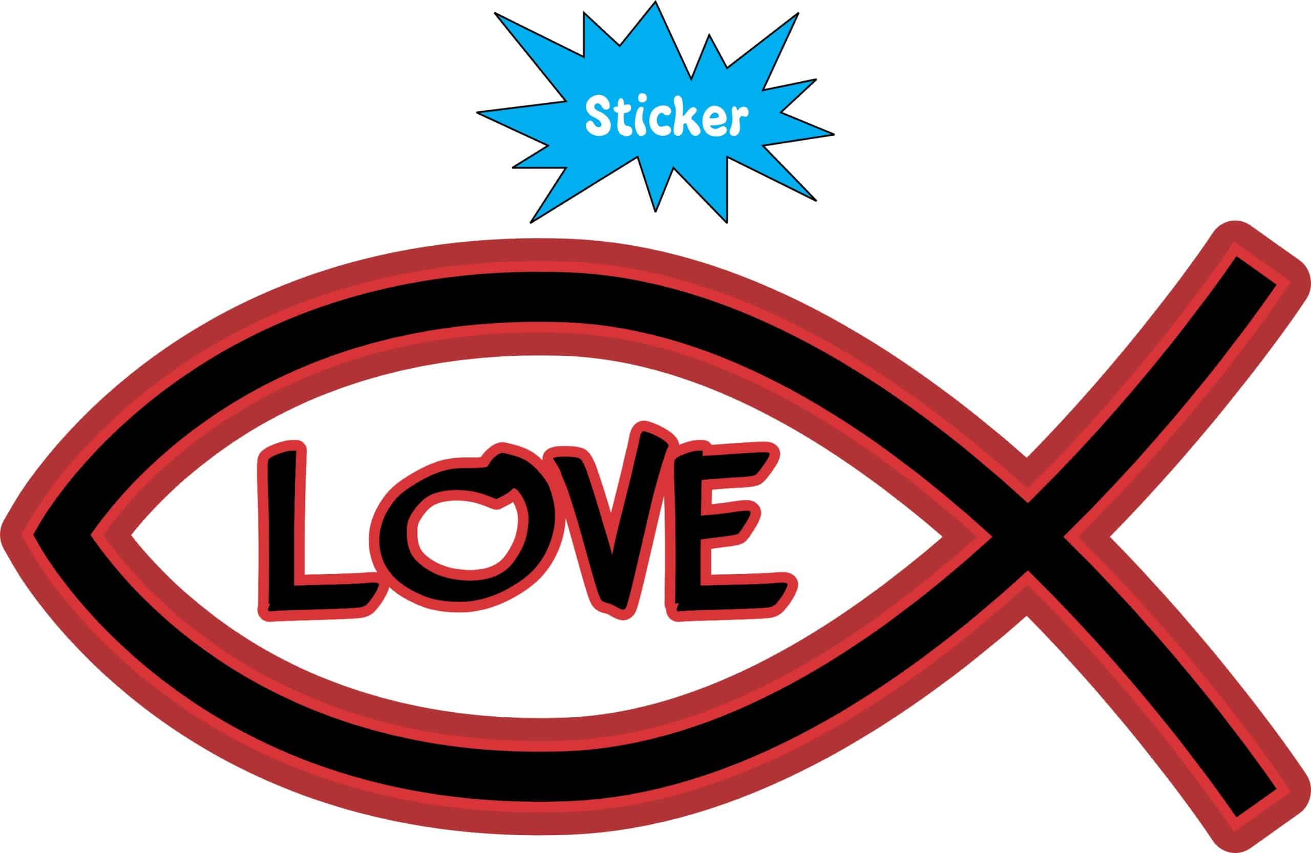 StickerTalk Love Christian Fish Vinyl Sticker, 5 inches x 2.5 inches - Image 3