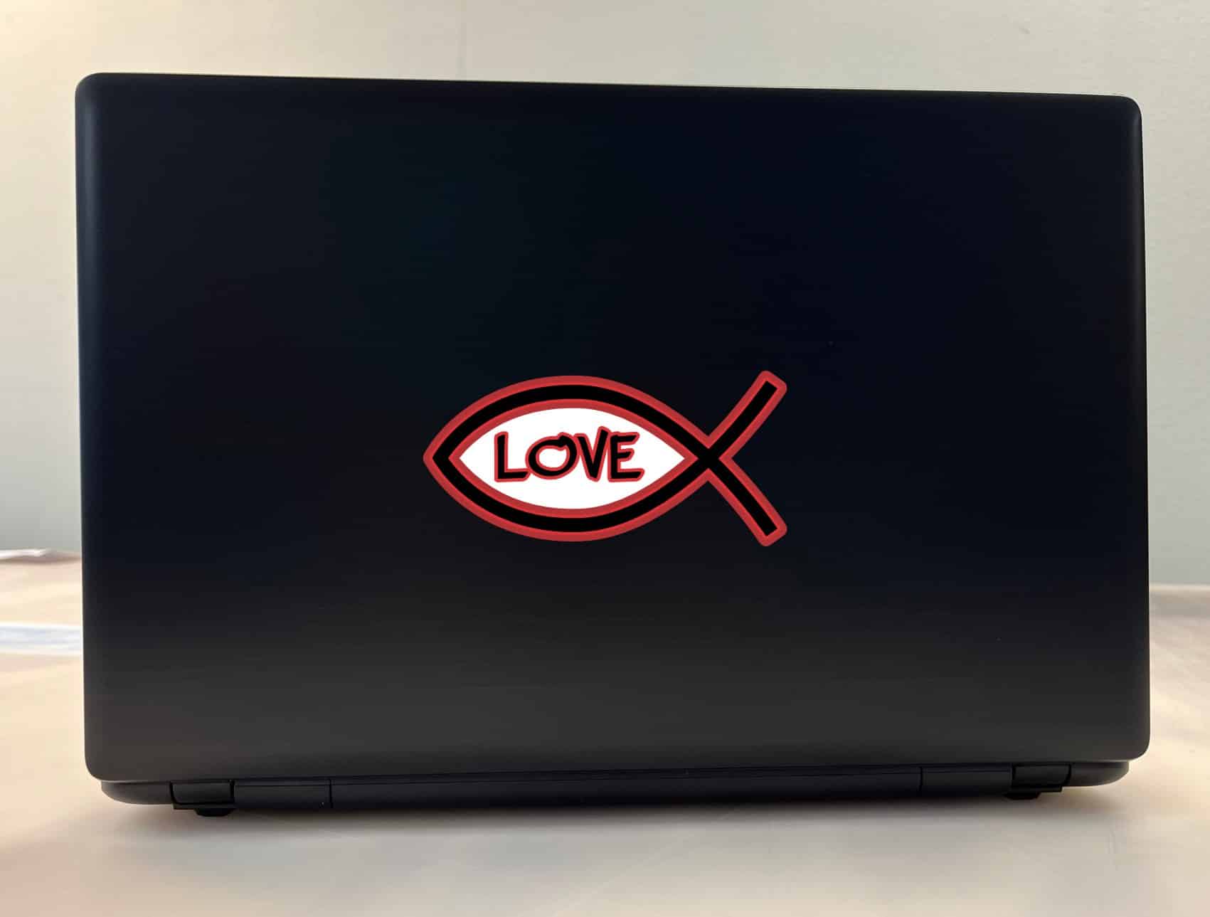 StickerTalk Love Christian Fish Vinyl Sticker, 5 inches x 2.5 inches - Image 4
