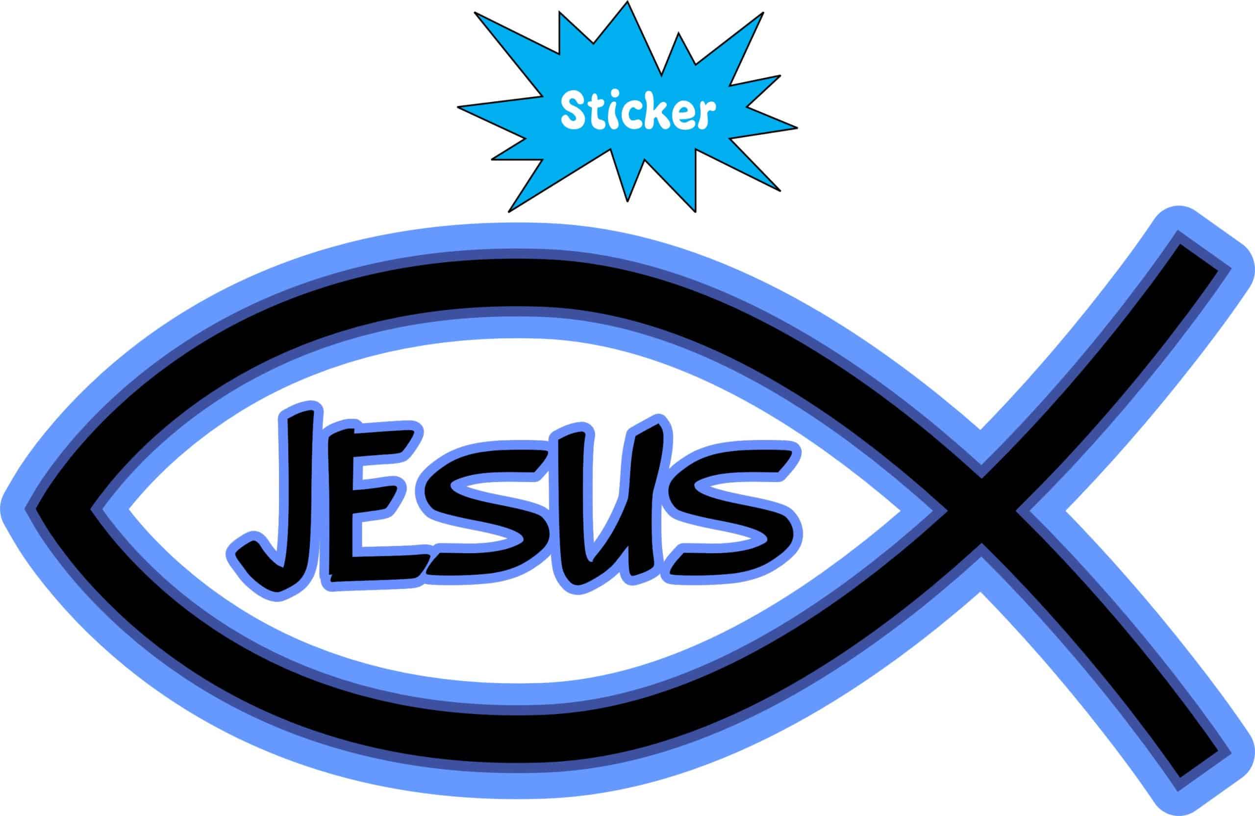 StickerTalk Jesus Christian Fish Vinyl Sticker, 5 inches x 2.5 inches - Image 3