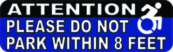 Do Not Park Within 8 Feet Wheelchair Magnet