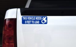 Vehicle Needs 8 Feet to Load Wheelchair Vinyl Sticker