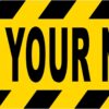 Caution Stripes Watch Your Noggin Vinyl Sticker