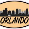 Orange Oval Orlando Skyline Vinyl Sticker
