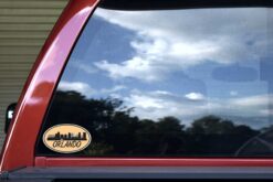 Orange Oval Orlando Skyline Vinyl Sticker